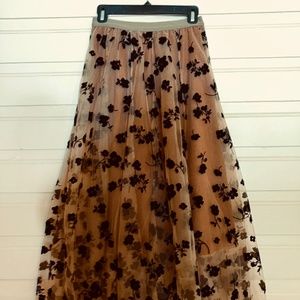 Tulle blush floral skirt